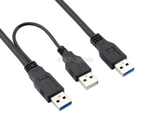 USB 3.0 en hane till USB 2.0 3.0 manlig makt Data Y Splitter kabel